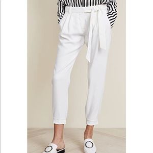 Parker White Cropped Tie-Waist Pants